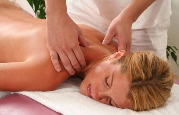 Cervical spine massage with osteochondrosis